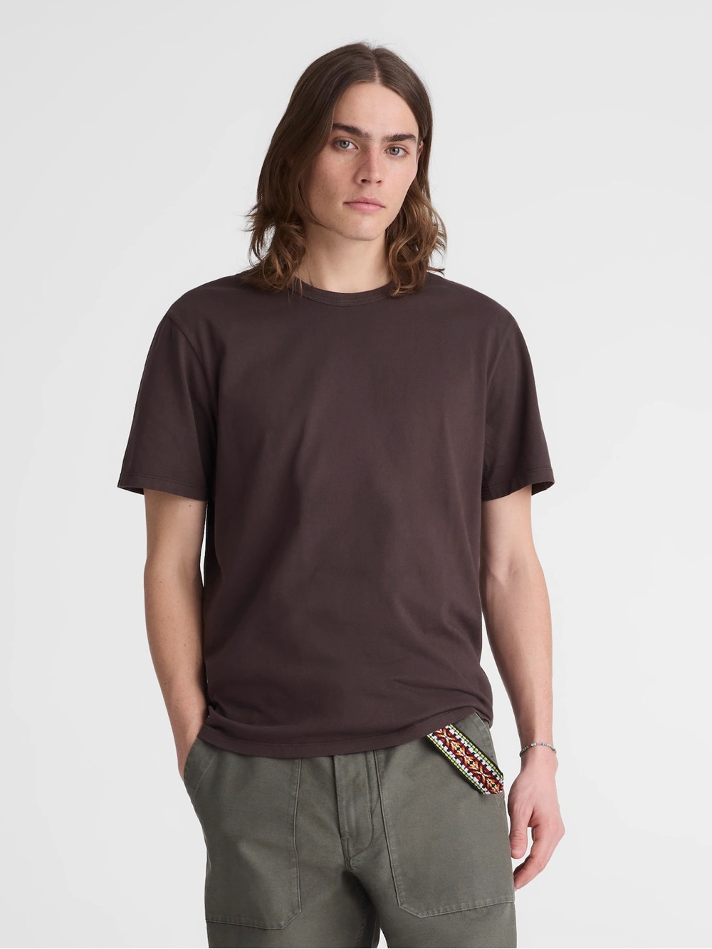 Madewell Garment-Dyed Allday Crewneck Tee Size XL in Dark Brown